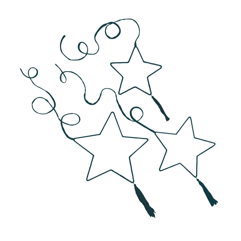 Numero 74 Stars Mobile Set of 3 Flashy Teal Blue