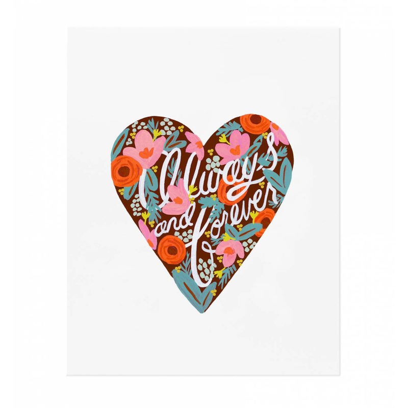 Rifle Paper Co Always & Forever Heart Print