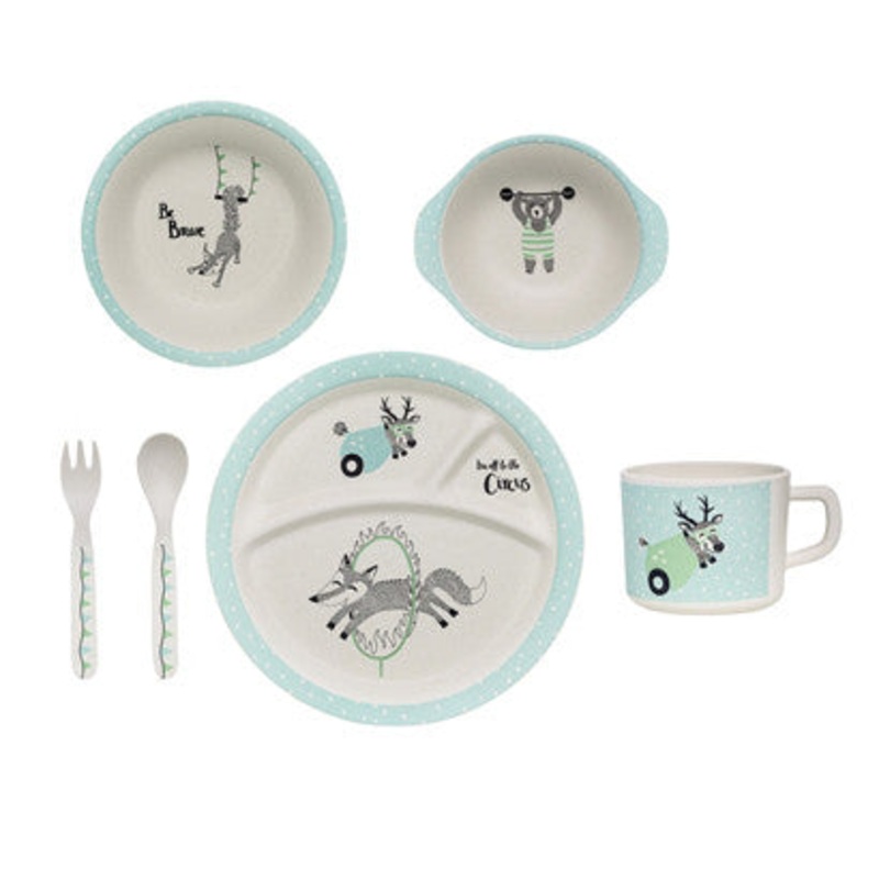 Bloomingville Circus Serving Set Green Bamboo