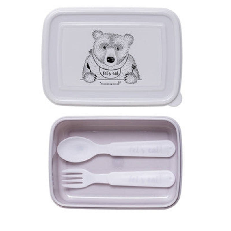 Bloomingville Lunch Box with Cutlery Purple Plastic