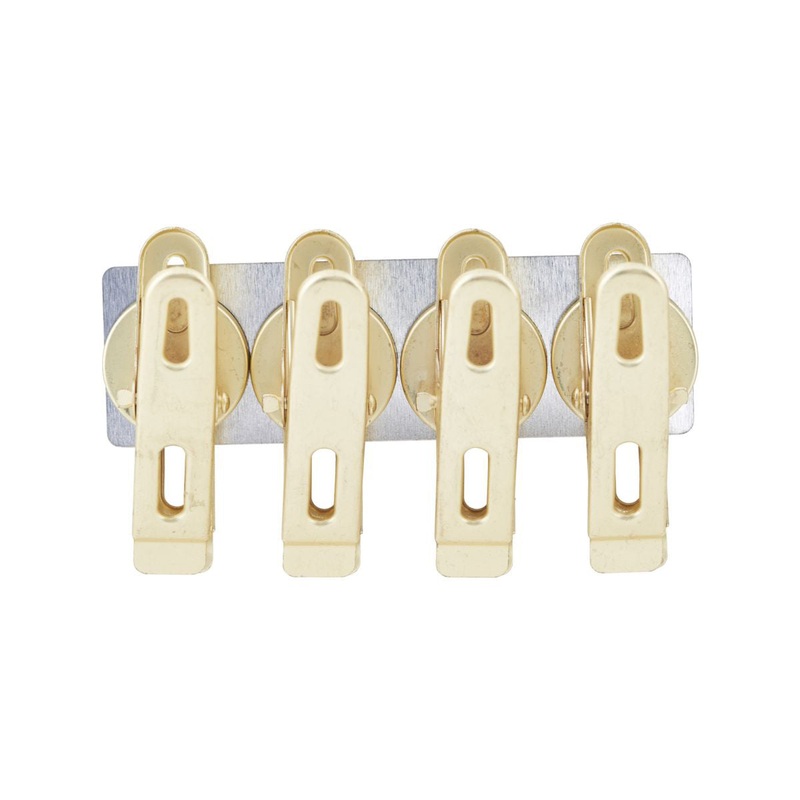 House Doctor Clips with Magnets Brass Finish Set of 4