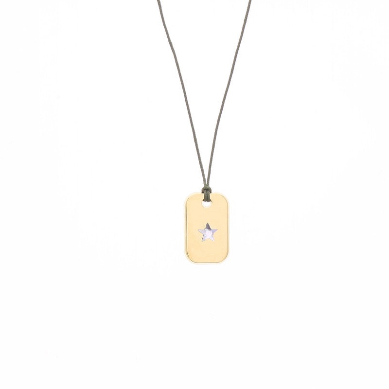 Les interchangeables Gold Plaque Arme Etoile PM Kaki Necklace