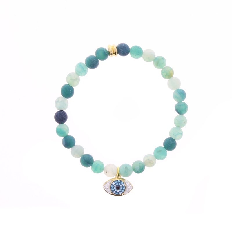 Les interchangeables Oeil Grosses Perles Frozen Green Bracelet