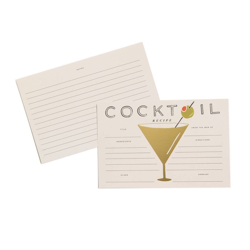 Rifle Paper Co Pack of 10 Cocktail Recipe Cards