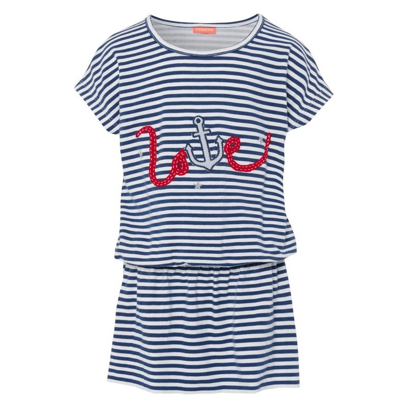 Sunuva Girls Anchor Stripe Jersey Dress