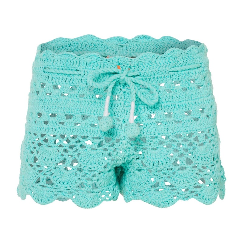 Sunuva Girls Aqua Crochet Short