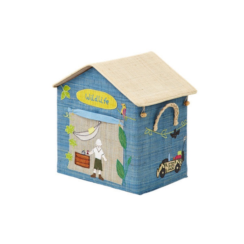 Rice DK Foldable Toy Basket with Wildlife Theme Small