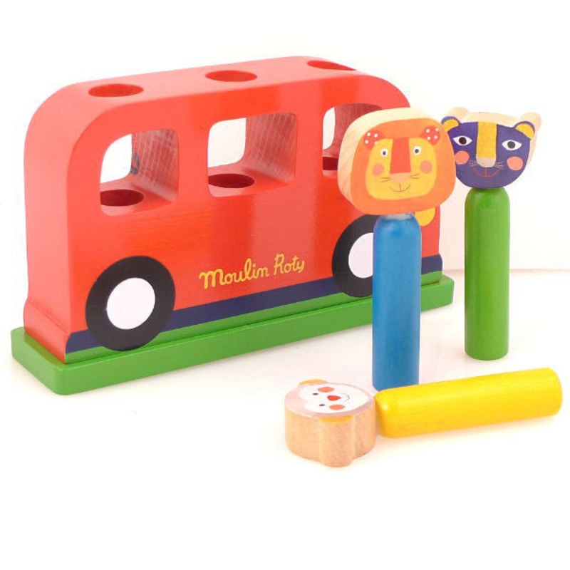 Moulin Roty Wooden Pop Us Bus - Pop