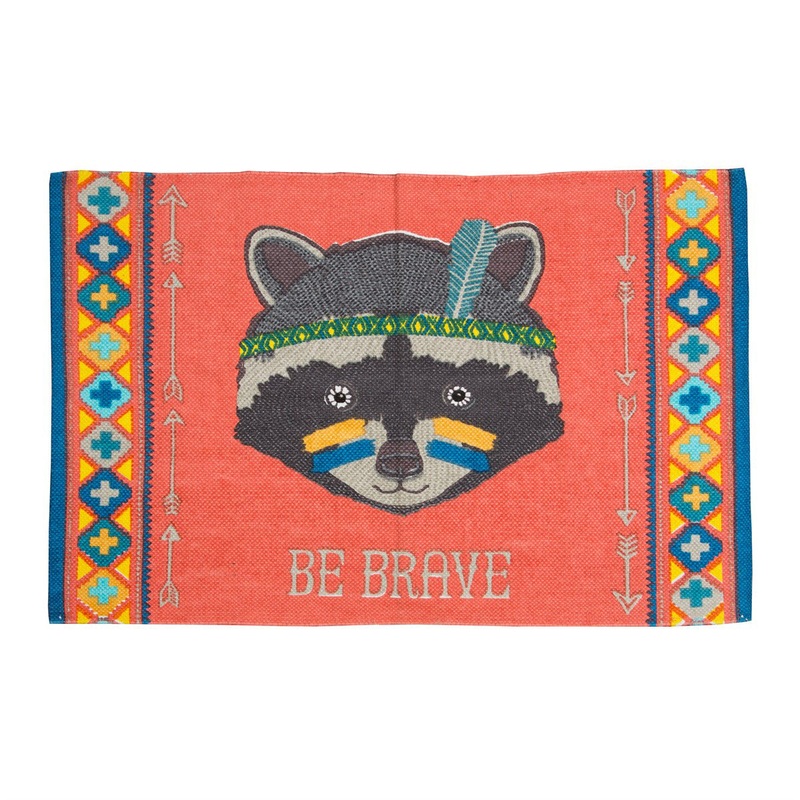 RJB Stone Be Brave Raccoon Animal Adventure Rug