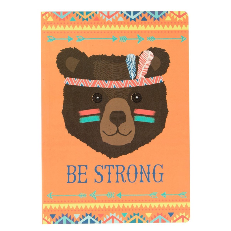 RJB Stone Be Strong Bear Animal Adventure A5 Notebook