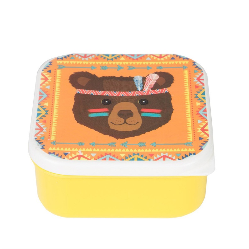 RJB Stone Bear Animal Adventure Square Lunch Box