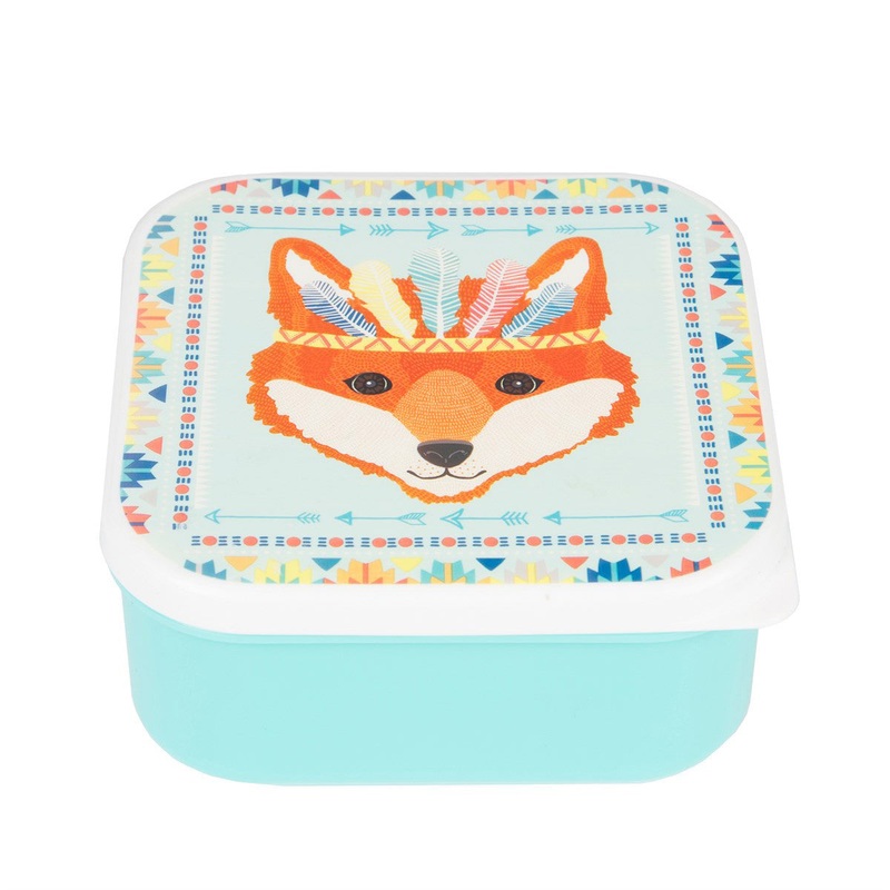 RJB Stone Fox Adventure Square Lunch Box