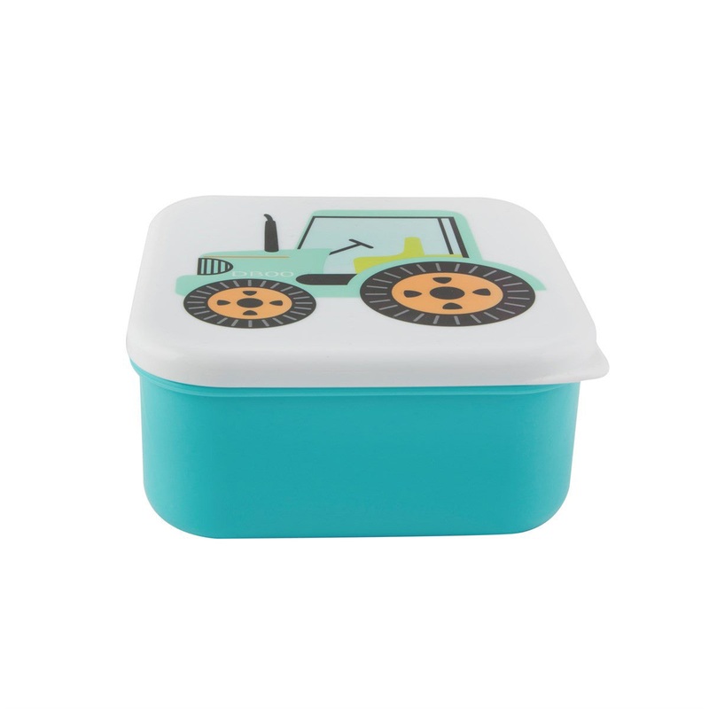 RJB Stone Green Tractor Square Lunch Box