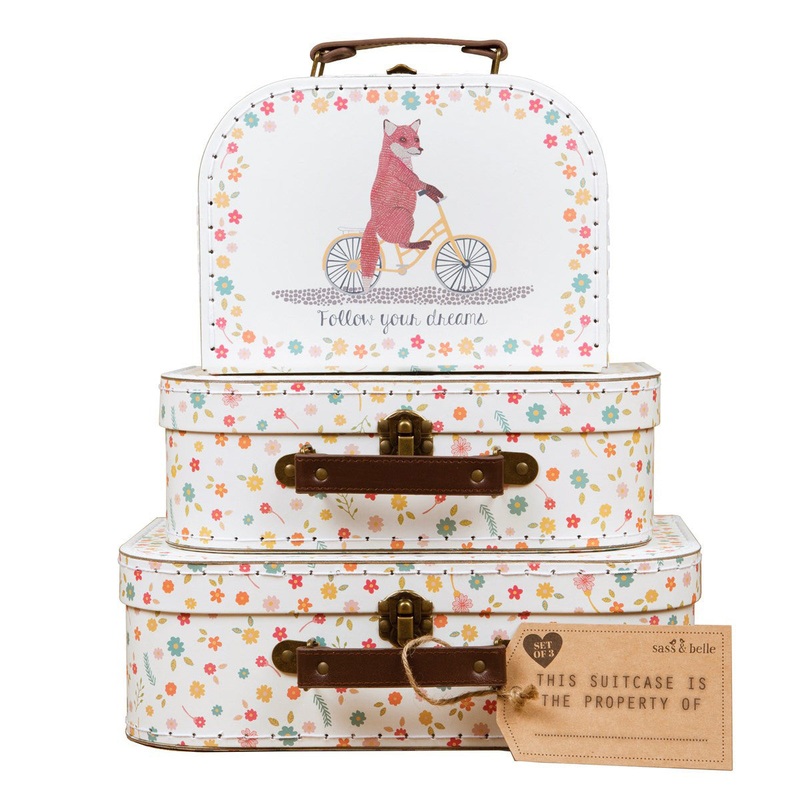 RJB Stone Happy Animals on Bike Suitcase