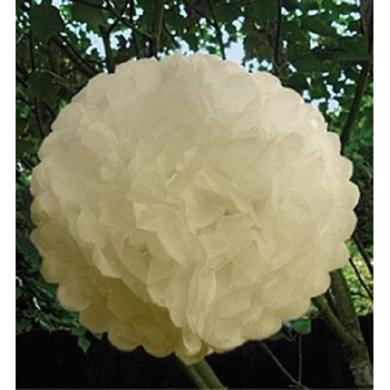 RJB Stone Paper Pom Poms Garland Cream