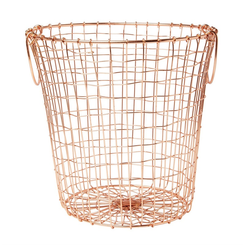 RJB Stone Wire Mesh Round Basket Copper