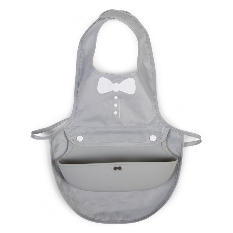 Childhome Bib Silicon Grey Boy Bow Tie