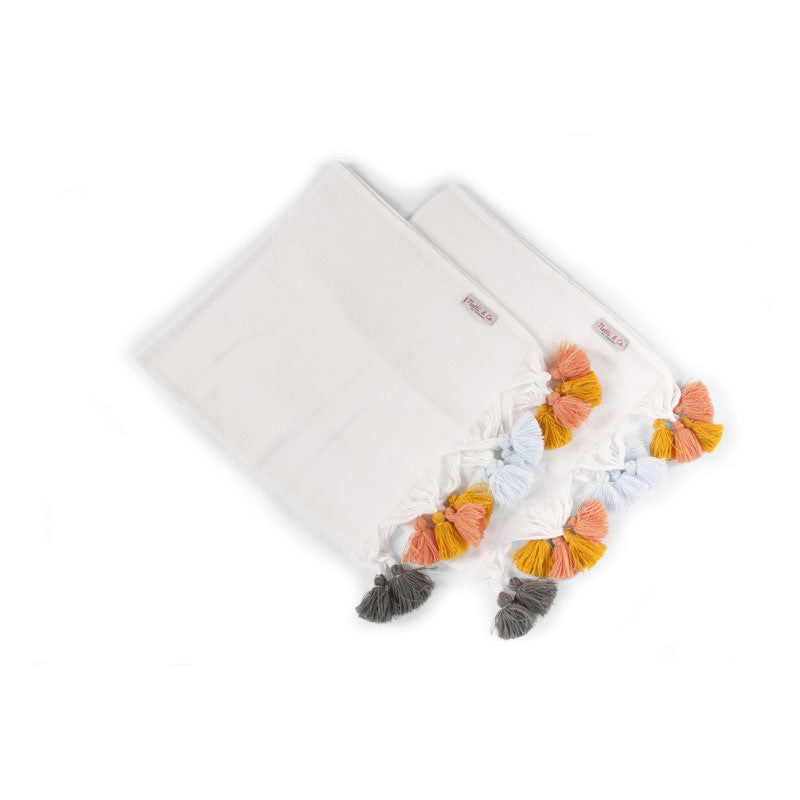 Childhome Cloths Tetra White and Tassel Set of 4