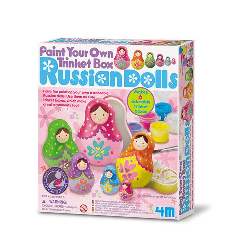 4M Paint Your Own Trinket Box-Russian Dolls