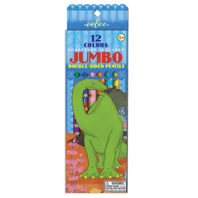 eeBoo Dinosaur 6 Double Sided Pencils