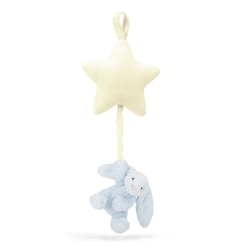 Jellycat Bashful Blue Bunny Star Musical Pull