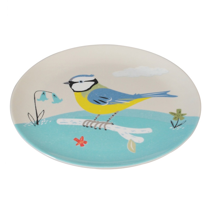 Rex Melamine Blue Tit Design Plate