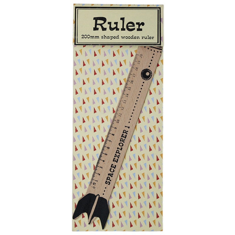 Rex Space Rocket Wooden Ruler