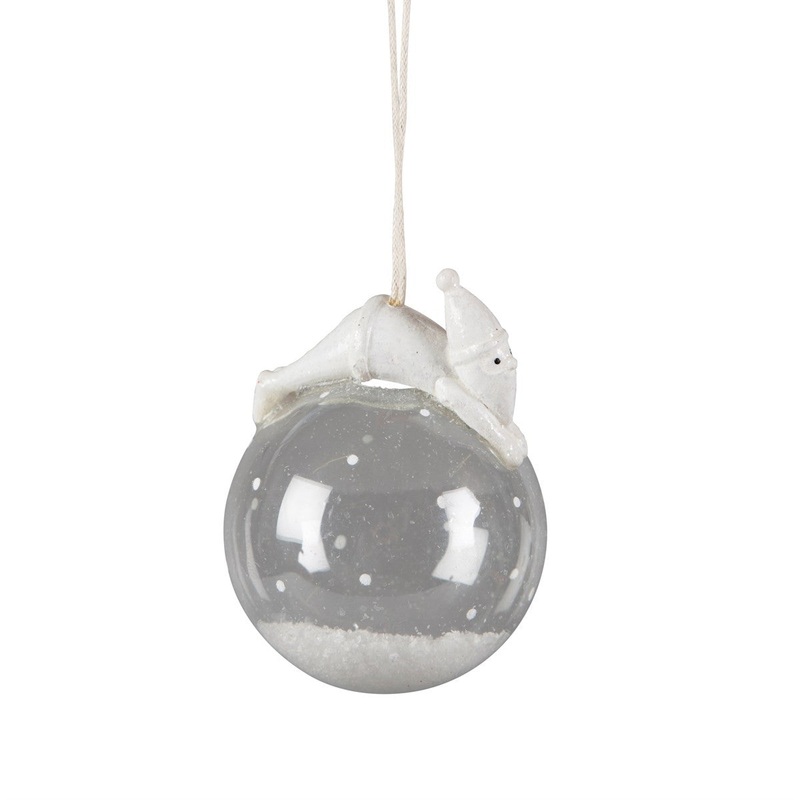 White Santa on Glitter Bauble