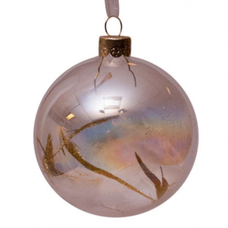 Ball Oil Transparent Feather with Glitter Inside