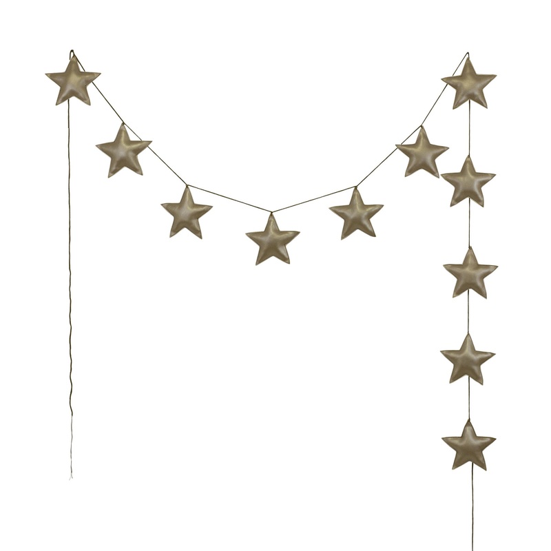 Numero 74 Mini Star Iridescent Vinyi Garland Gold