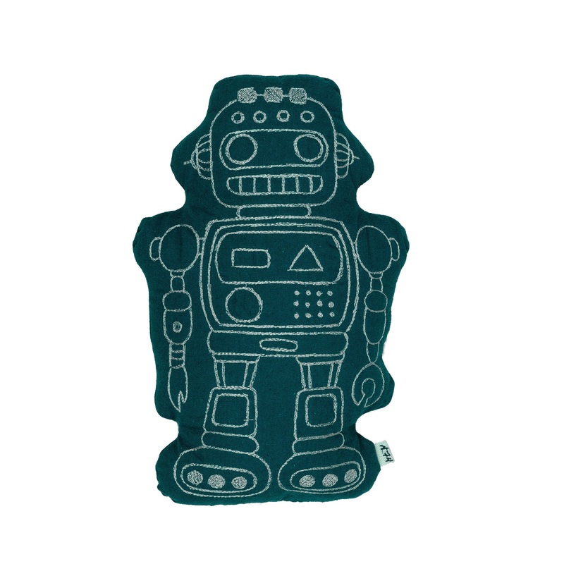 Numero 74 Robot Cushion Teal Blue
