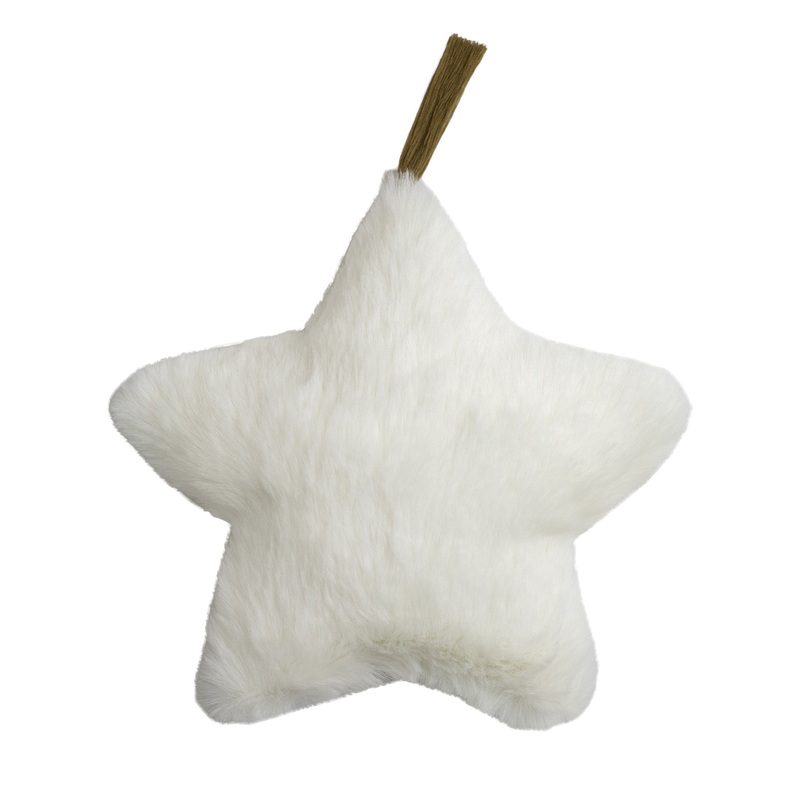 Numero 74 Star Cushion Fake Fur White Mini