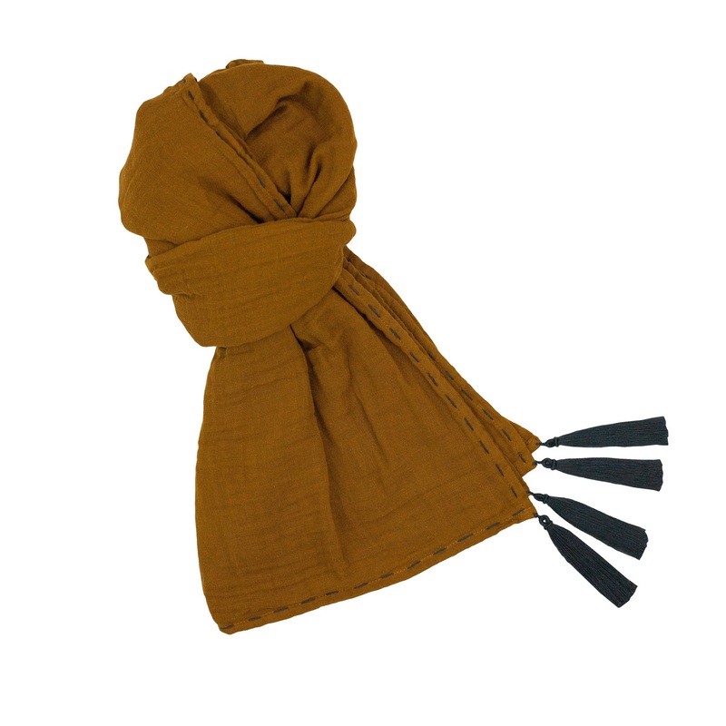 Numero 74 Woman Scarf Dark Gold