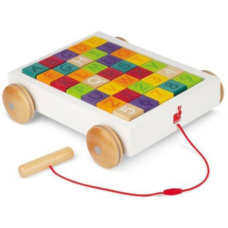 Janod Alphabet 35 Cubes Cart