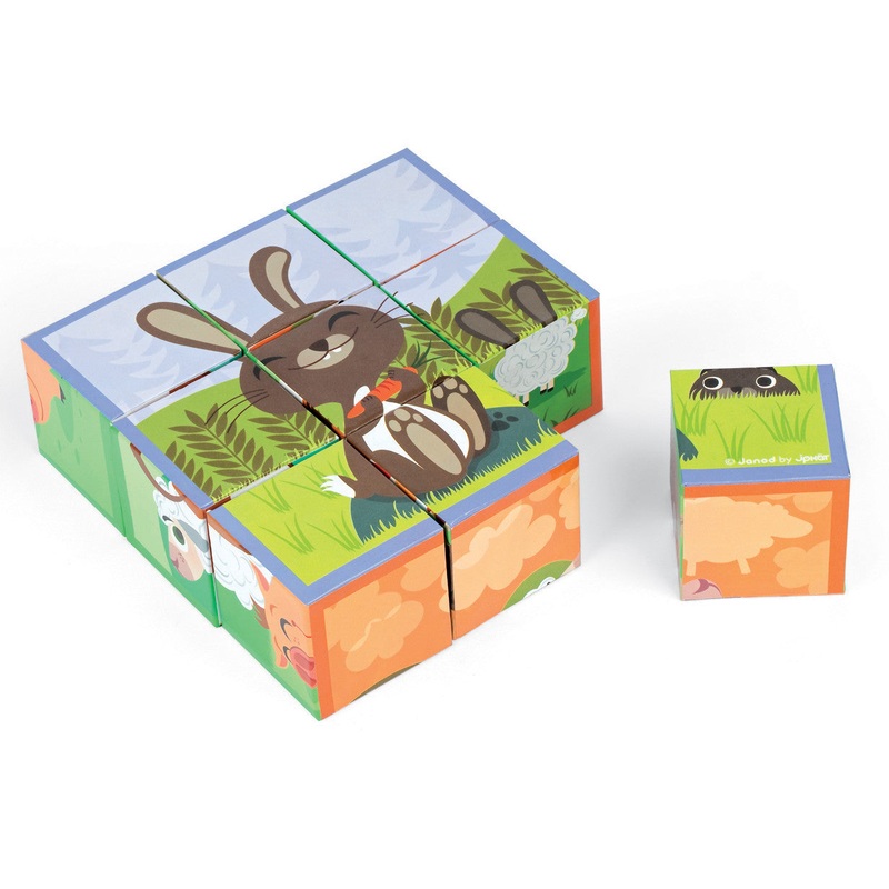 Janod Kubkid Farm Animals Blocks