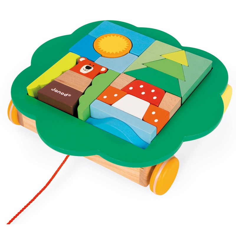 Janod Zigolos Pull Along Trolley with Block