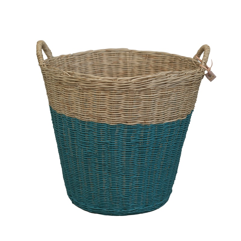 Numero 74 Basket Rattan Teal Blue