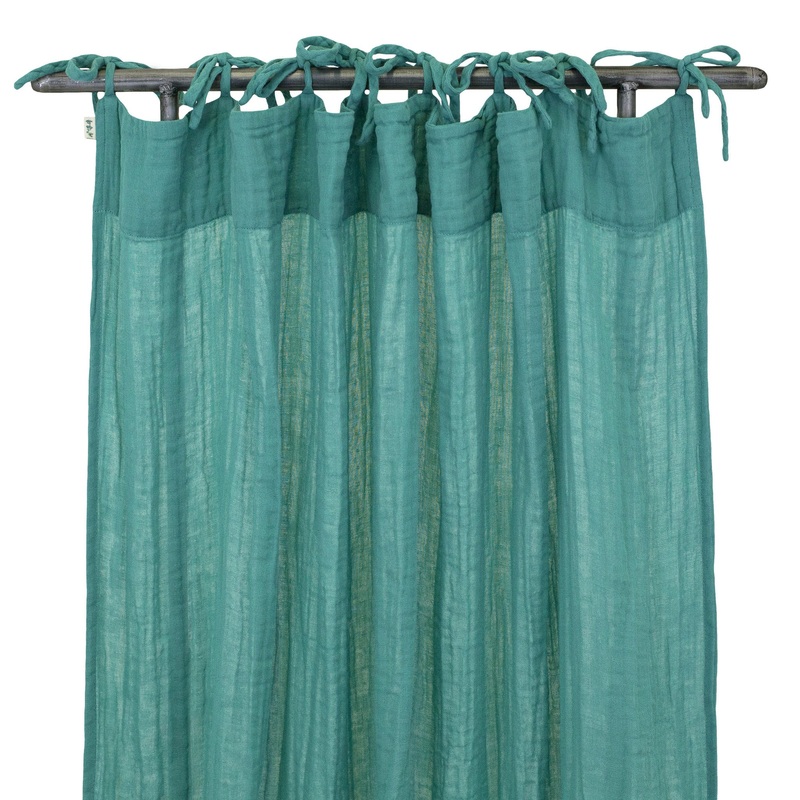 Numero 74 Flat Curtain Plain Aqua Blue
