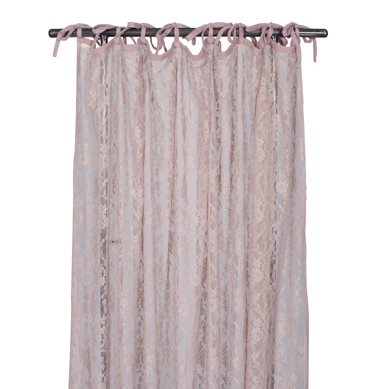 Numero 74 Gathered Curtain Plain Dusty Pink