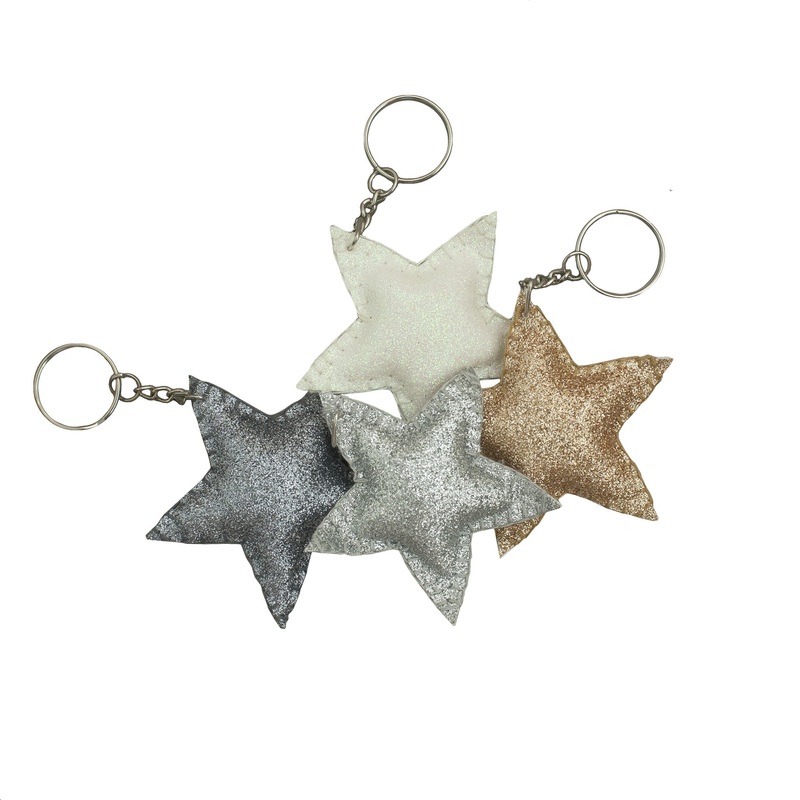 Numero 74 Glitter Star Keychain Mix Colors