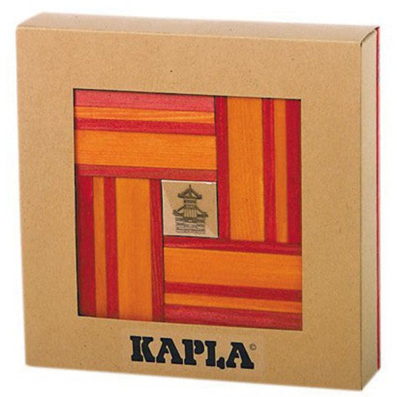 Kapla Red/Orange 40 Wooden Block and Art Book