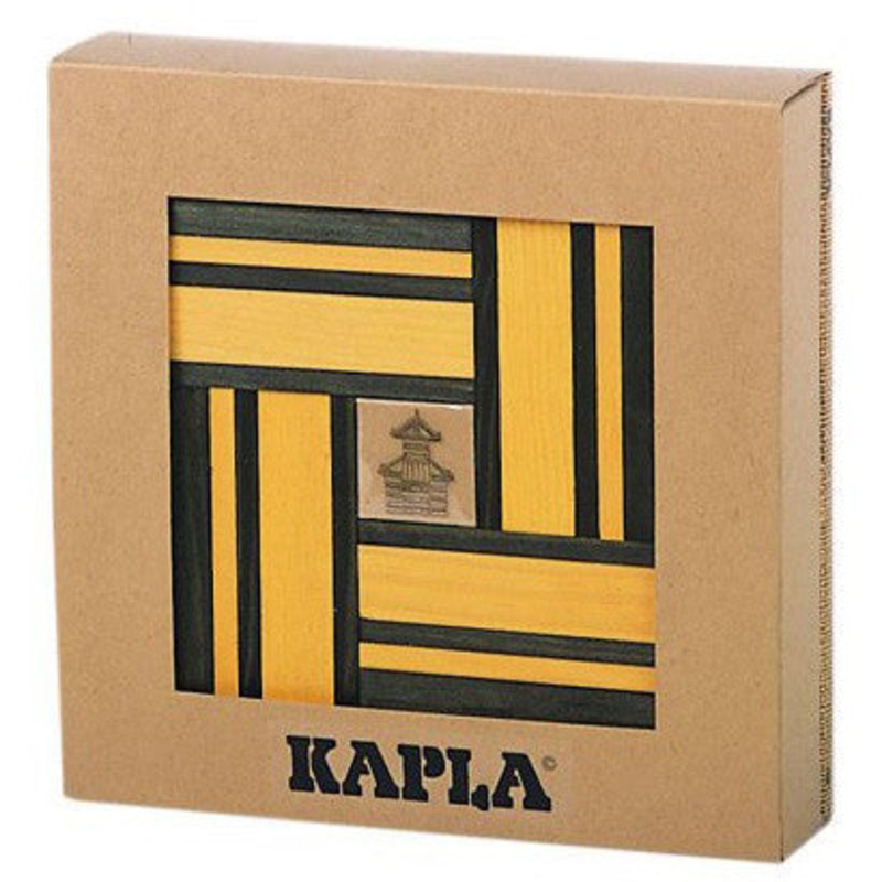 Kapla Yellow/Green 40 Wooden Block and Art Book