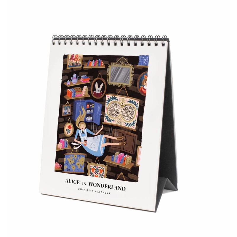 Rifle Paper Co 2017 Alice in Wonderland Desk Calendar