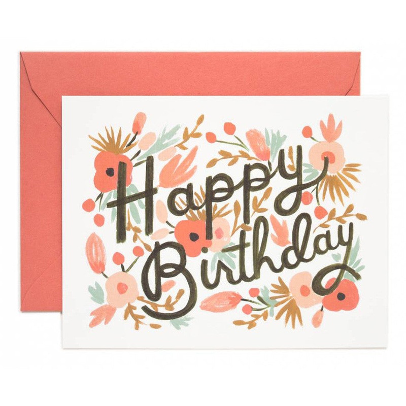 Rifle Paper Co Floral Burst Happy Birthday Card