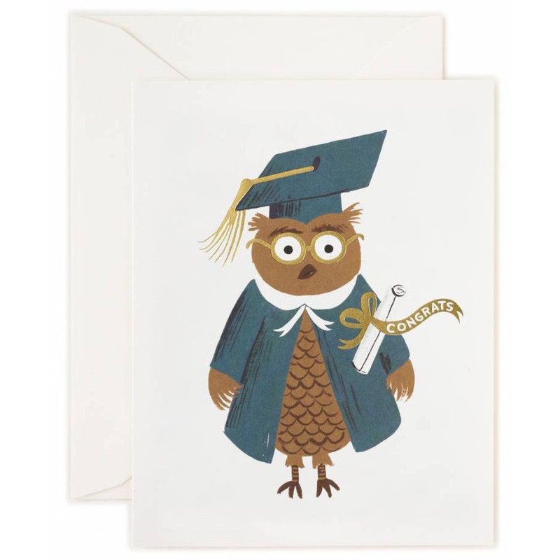 Rifle Paper Co Owl Congrats Card