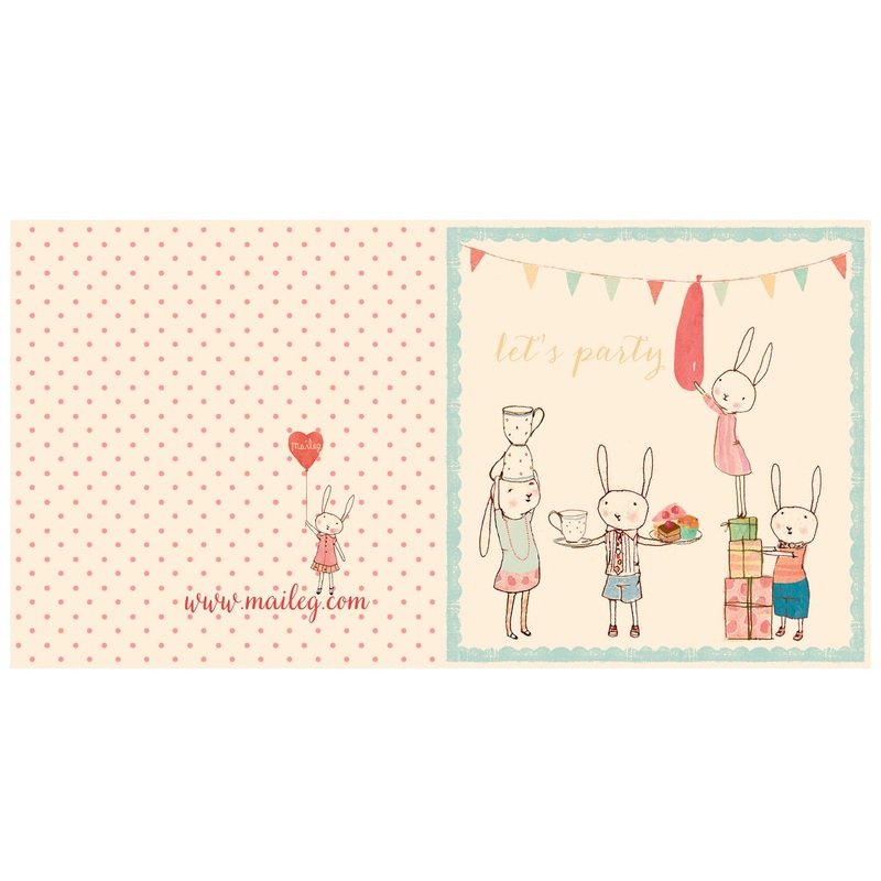 Maileg Bunny Party Double Card