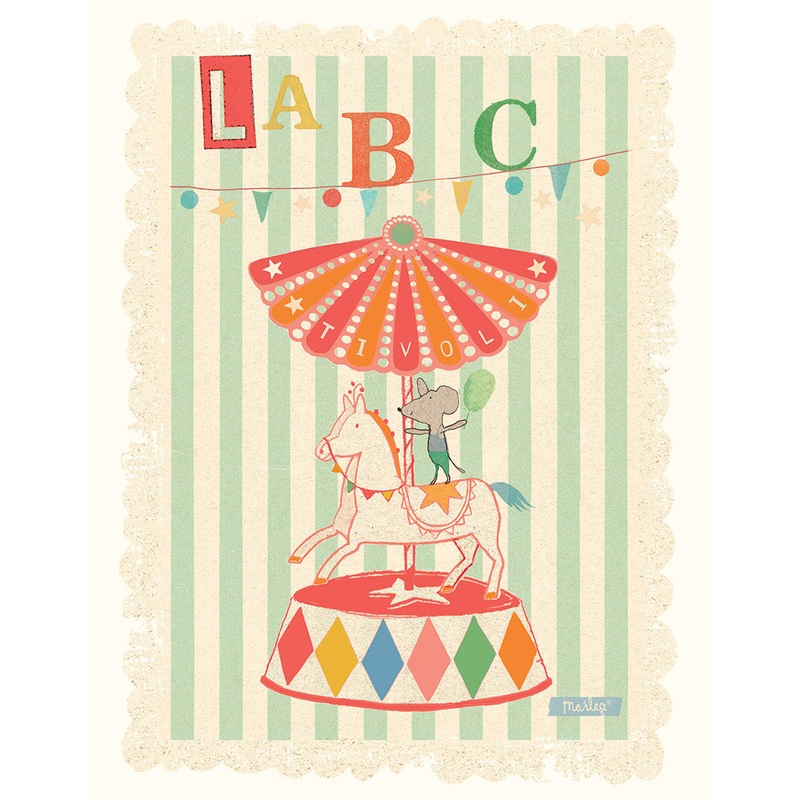 Maileg Mouse on a Carousel Poster