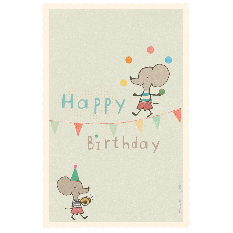 Maileg Small Joggler Mouse Single Card