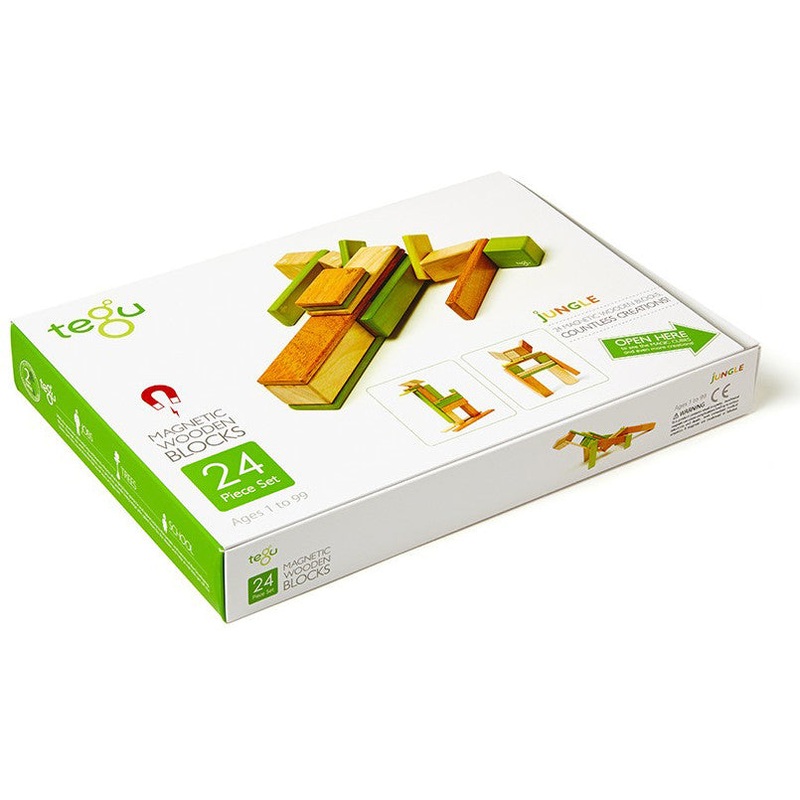 Tegu Jungle Magnetic Wooden Block 24 Pieces