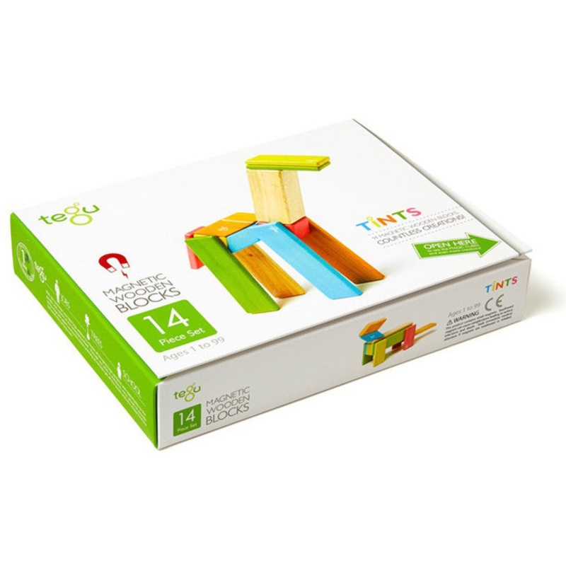 Tegu Tints Magnetic Wooden Block 14 Pieces